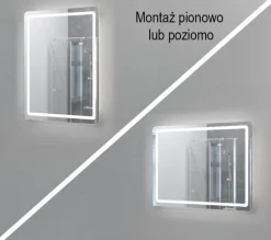 Lustro prostokątne ASTON w ramie z oświetleniem LED - MCJ