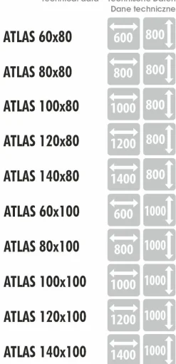 Lustro prostokątne ATLAS w ramie - MCJ
