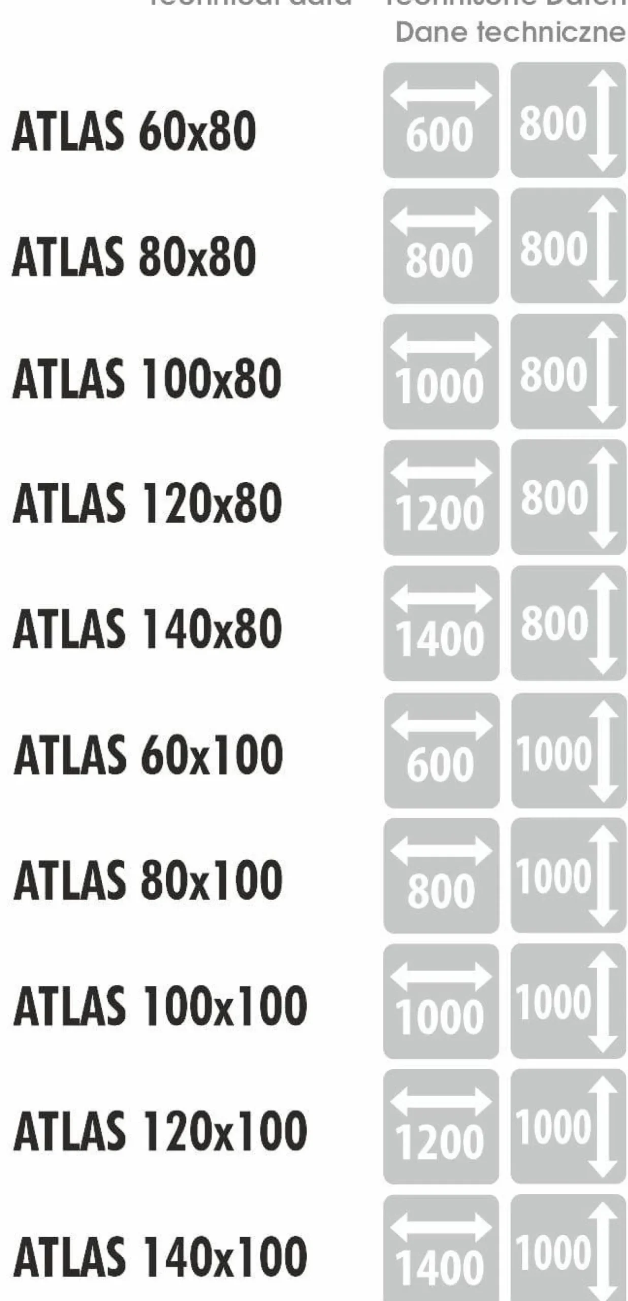 Lustro prostokątne ATLAS w ramie - MCJ