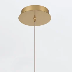 Mała lampa wisząca Palmas - 1 źródło światła - Szczotkowane złoto (QN-PALMAS-1MP-BG) - Quintiesse