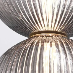 Mała lampa wisząca Palmas - 2 źródła światła - Szczotkowane złoto (QN-PALMAS-2MP-BG) - Quintiesse