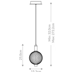 Mała lampa wisząca Palmas - 1 źródło światła - Polerowany nikiel (QN-PALMAS-1MP-PN) - Quintiesse