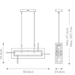 Mała lampa wyspowa Inizio - Szczotkowane złoto (QN-INIZIO-LP-S-BG) - Quintiesse
