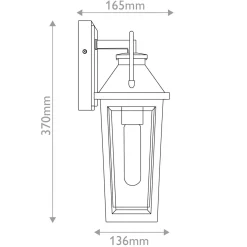 Mała latarnia naścienna Buckley - 1 źródło światła - Matowa czerń (QZ-BUCKLEY-S-MBK) - Elstead Lighting