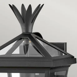 Mała latarnia naścienna Palma - 1 źródło światła - Czarna (HK-PALMA-S-BK) - Hinkley