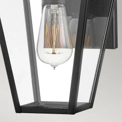 Mała latarnia naścienna Palma - 1 źródło światła - Czarna (HK-PALMA-S-BK) - Hinkley
