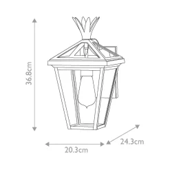 Mała latarnia naścienna Palma - 1 źródło światła - Czarna (HK-PALMA-S-BK) - Hinkley