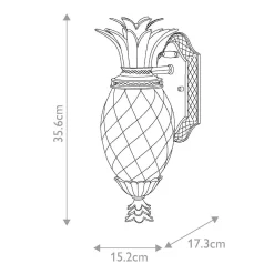 Mała latarnia naścienna Plantation - 1 źródło światła - Czarna (HK-PLANTATION-S-MB) - Hinkley