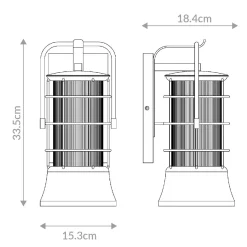 Mała latarnia naścienna Rivamar - 1 źródło światła - Brązowo-złota (QN-RIVAMAR-S-BLK-GD) - Quintiesse