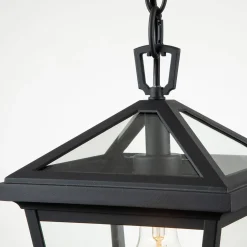 Mała latarnia wisząca Alford Place - 1 źródło światła - Czarna (QN-ALFORD-PLACE8-S-MB) - Quintiesse