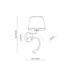 MAJA BLACK KINKIET (10081) - TK Lighting