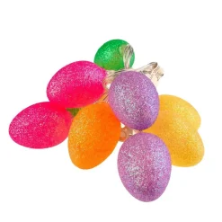 MALE PLASTIKOWE JAJKA WIELKANOCNE LED Z BROKATEM (EKD4932) - Eko-Light