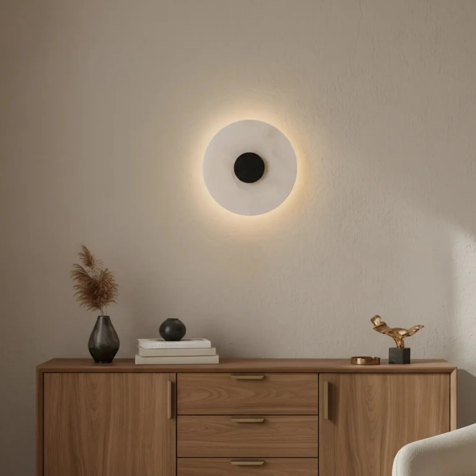 Marmurowy kinkiet Dalinia 1xLED czarny (WL0114-BK) - Yaskr