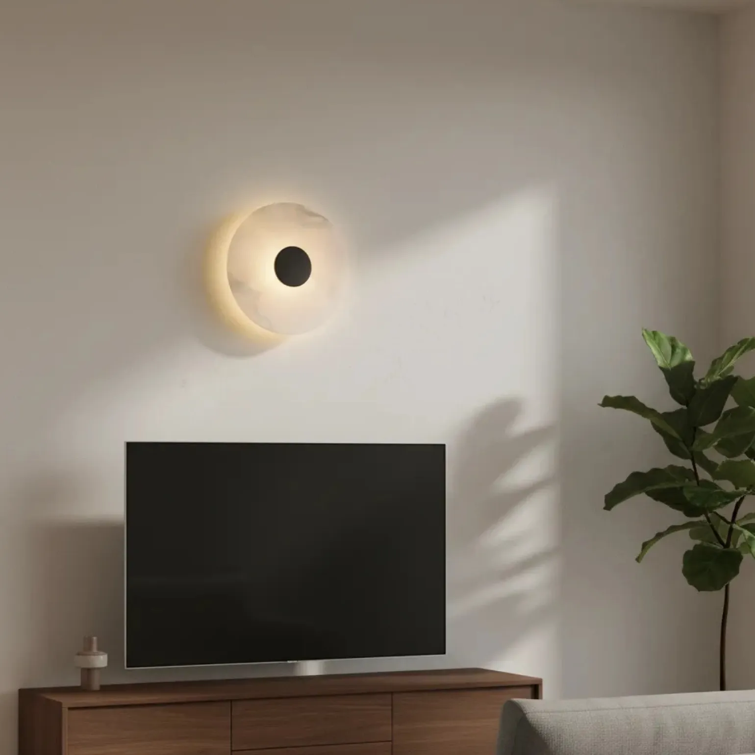 Marmurowy kinkiet Dalinia 1xLED czarny (WL0114-BK) - Yaskr