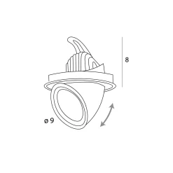 MAXLIGHT H0133 OPRAWA WPUSTOWA RUBIO 10W CZARNA