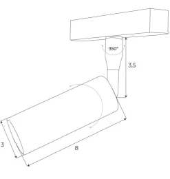 MAXLIGHT M0030N REFLEKTOR MAGNETYCZNY BIAŁY SYSTEM ON/OFF 5W 361LM 3000K