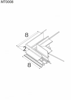 MAXLIGHT MT0008. Kątownik 90°. Montaż na sufit lub ścianę. Do szyn MT0006, MT0007