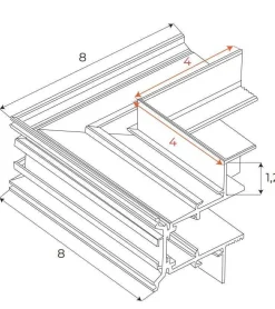 MAXLIGHT MT0010. Kątownik ściana/sufit. Do szyn MT0006, MT0007
