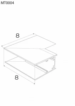 MAXLIGHT MT0004. Kątownik głęboki do użycia przy uskoku na suficie. Do szyn MT0001, MT0002