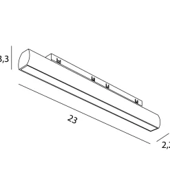 MAXLIGHT N0006N linia MICRO11 12W Czarna obrotowa 3000K On-Off