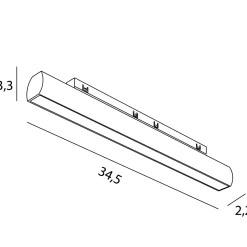 MAXLIGHT N0007N linia MICRO11 18W Czarna obrotowa 3000K On-Off