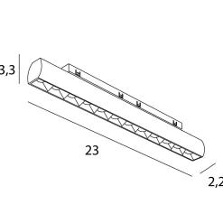 MAXLIGHT N0003N raster MICRO11 12W Czarny obrotowy 3000K On-Off