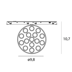 MAXLIGHT N0012N raster MICRO11 12W Czarny okrągły 3000K On-Off
