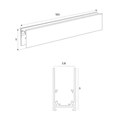 MAXLIGHT NT0004 Szynoprzewód MICRO11 czarny wpuszczany KG kąt boczny wewnętrzny