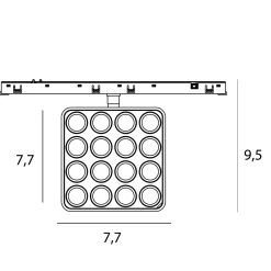 MAXLIGHT N0013Z raster MICRO11 12W Czarny kwadrat 2700-5000K Zigbee