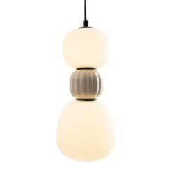 MAXLIGHT P0627 LAMPA WISZACA MODERN 13W, OPAL + LIGHT GREY