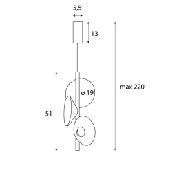 MAXLIGHT P0562 LAMPA WISZACA PURO BLACK&GREY