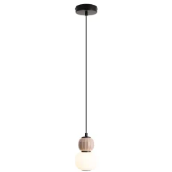 MAXLIGHT P0625 LAMPA WISZACA MODERN 5W, OPAL + MEDIUM BROWN