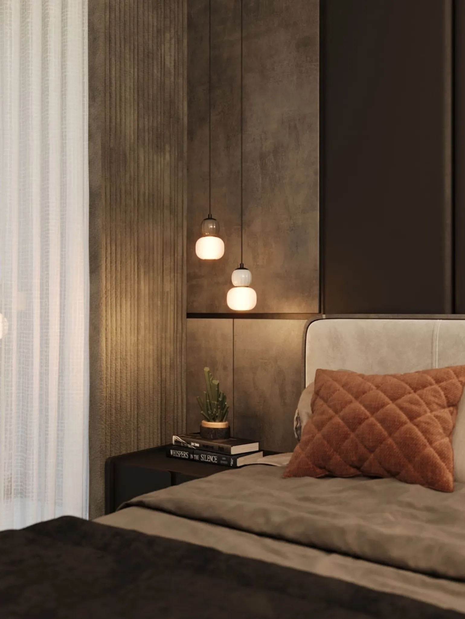 MAXLIGHT P0625 LAMPA WISZACA MODERN 5W, OPAL + MEDIUM BROWN