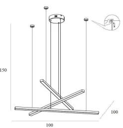 MAXLIGHT P0474D LAMPA WISZĄCA TRIO 3 ZŁOTO SZCZOTKOWANE