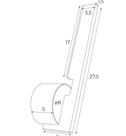 MAXLIGHT W0345 KINKIET MERANO I ZŁOTY