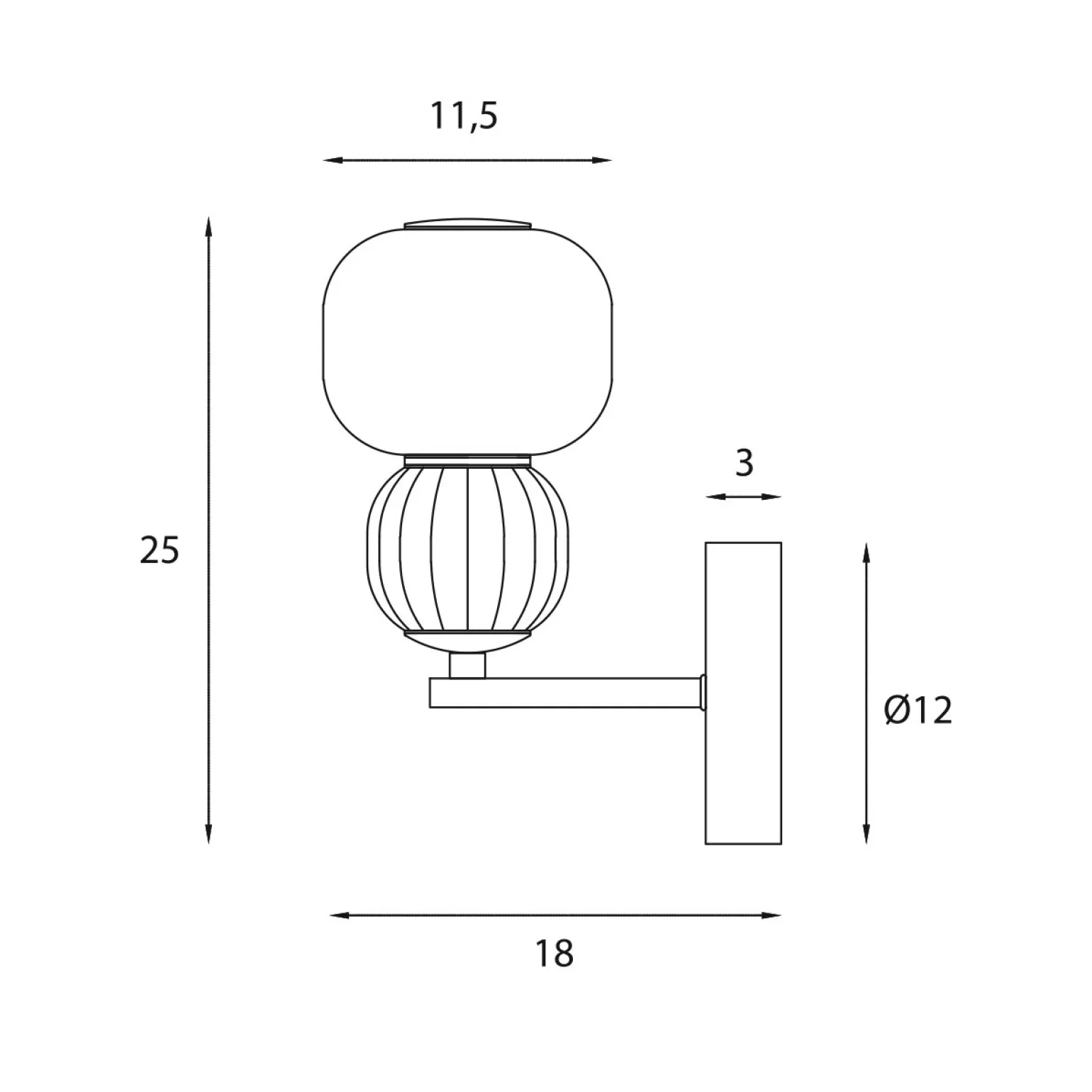 MAXLIGHT W0400 KINKIET MODERN 5W, OPAL + DARK GREY