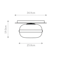 Mały plafon Nottingham - 1 źródło światła - Antyczny mosiądz (QN-NOTTINGHAM-F-S-AB) - Quintiesse