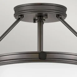 Mały półplafon Collier - 3 źródła światła - Zgaszona czerń (HK-COLLIER-SF-S-BX) - Elstead Lighting