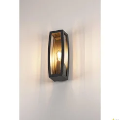 MERIDIAN BOX 2, lampa ścienna outdoor, TC-(D,H,T,Q)SE, antracytowa, maks. 25W, przezroczyste tworzywo sztuczne (230655) - SLV