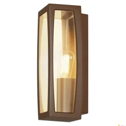 MERIDIAN BOX 2, lampa ścienna outdoor, TC-(D,H,T,Q)SE, rdzawa, maks. 25W, przezroczyste tworzywo sztuczne (230657) - SLV