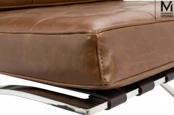 MODESTO fotel BARCELON VINTAGE PU - ekoskóra, stal polerowana (KH1501100167) - Modesto Design