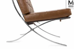 MODESTO fotel BARCELON VINTAGE PU - ekoskóra, stal polerowana (KH1501100167) - Modesto Design