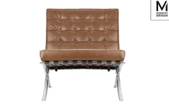 MODESTO fotel BARCELON VINTAGE PU - ekoskóra, stal polerowana (KH1501100167) - Modesto Design