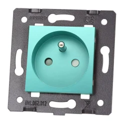 Moduł gniazda elektrycznego zielonego z bolcem 16A - 230V (WG-71FR-68) LIVOLO