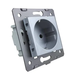 MODUŁ GNIAZDA ELEKTRYCZNEGO EC SREBRNY 16A (WG-71EU-EC-64) - Livolo