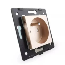 Moduł gniazda elektrycznego złotego z bolcem 16A - 230V (WG-71FR-63) LIVOLO