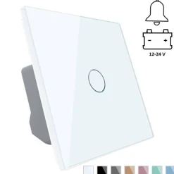 Moduł pojedynczego włącznika dotykowego impulsowego 12-24V DC z pojedynczym białym panelem szklanym (VL-C701CH-61) LIVOLO