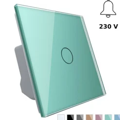 Moduł pojedynczego włącznika dzwonkowego z pojedynczym zielonym panelem szklanym (VL-C701B-68) LIVOLO