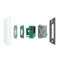 Moduł pojedynczego włącznika dotykowego z funkcją timera ze srebrnym panelem szklanym (VL-C701T-64) LIVOLO