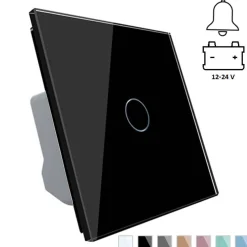 Moduł pojedynczego włącznika dotykowego impulsowego 12-24V DC z pojedynczym czarnym panelem szklanym (VL-C701CH-62) LIVOLO